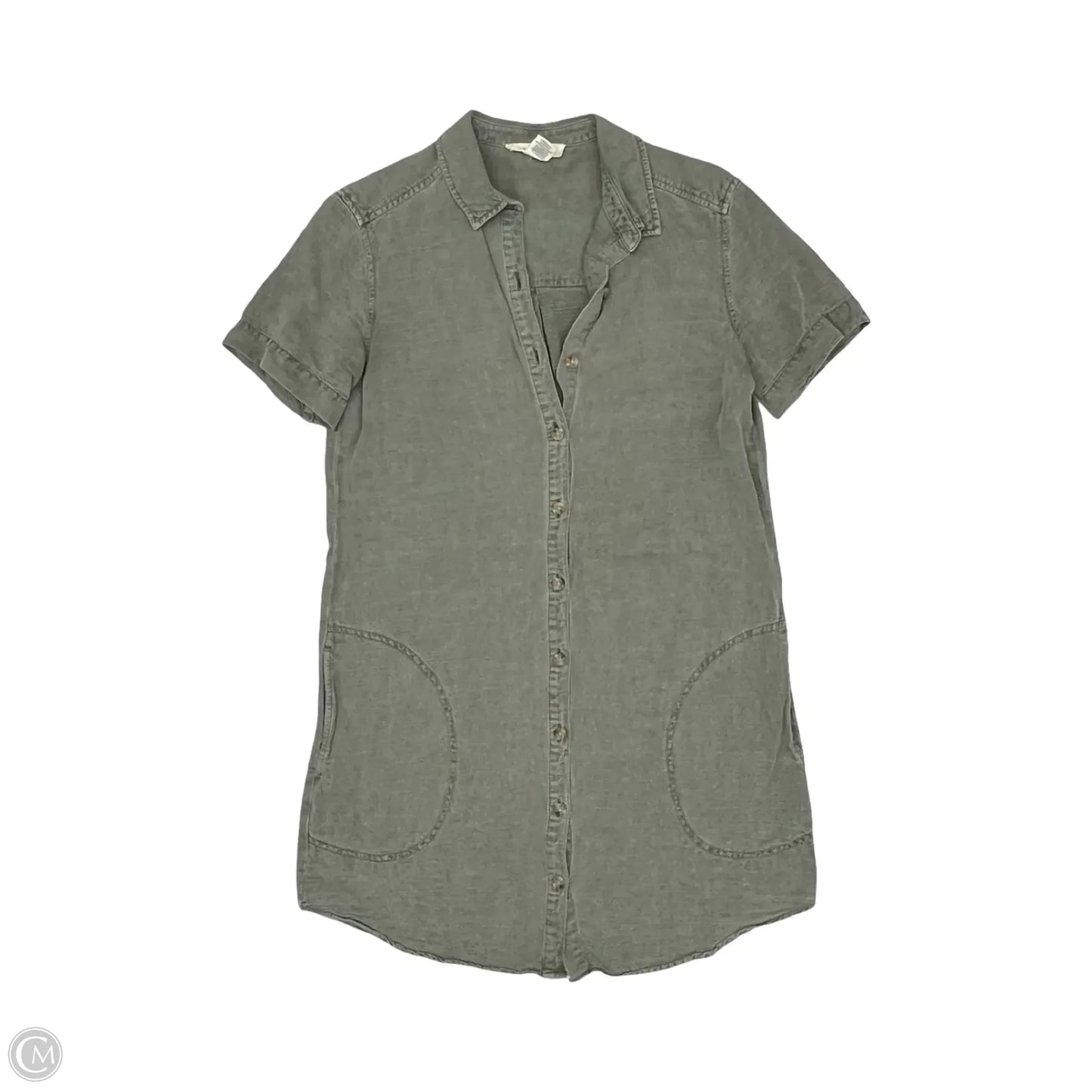 Tunic Short Sleeve By Lucky Brand In Green Denim, Size: S