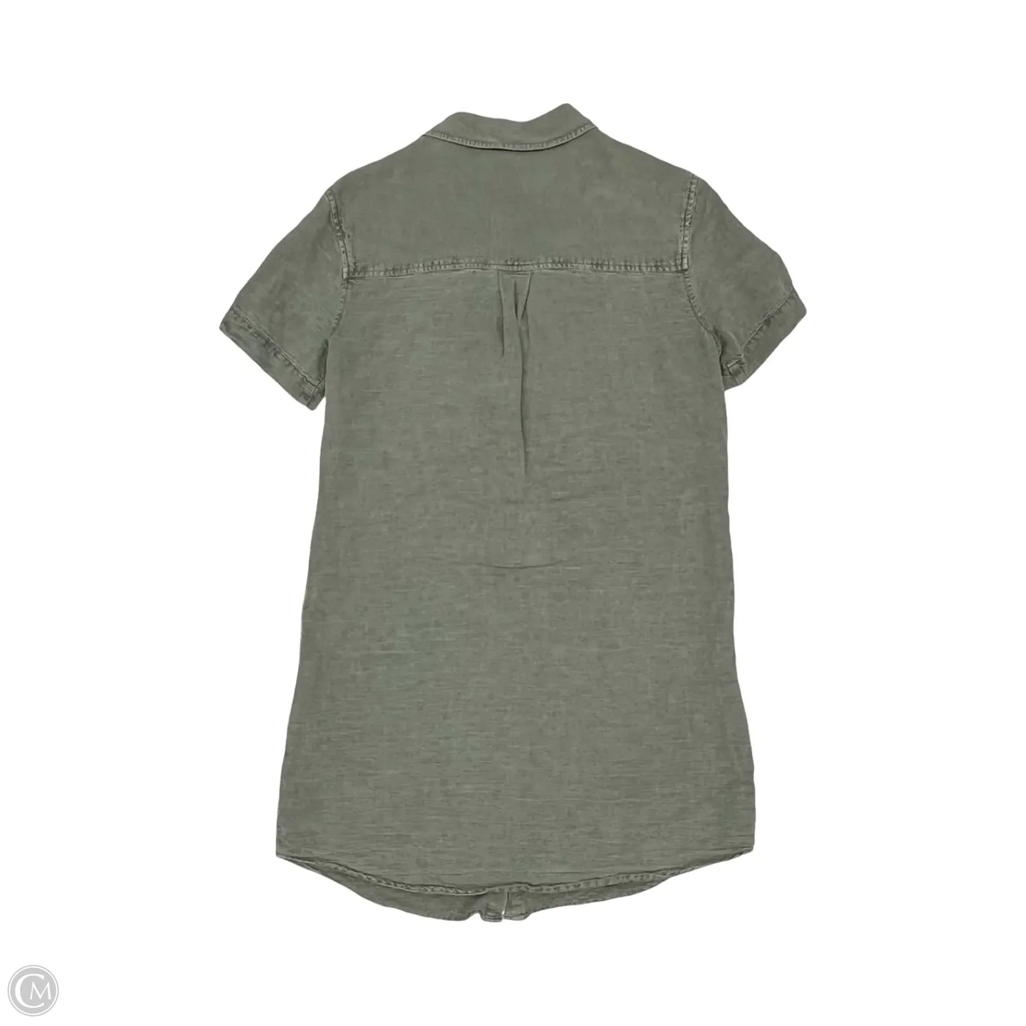 Tunic Short Sleeve By Lucky Brand In Green Denim, Size: S