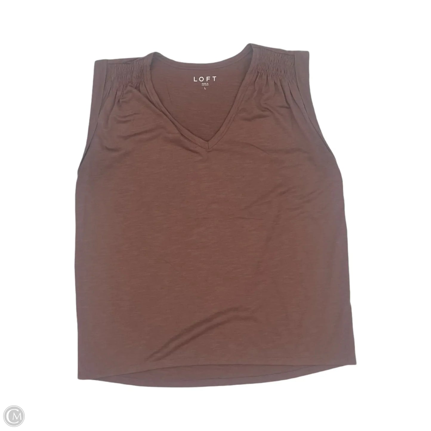 Top Sleeveless By Loft In Brown, Size: L