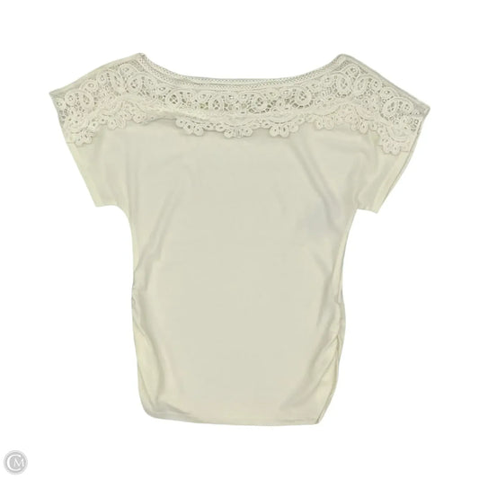Blouse Short Sleeve By E&m In Cream, Size: S