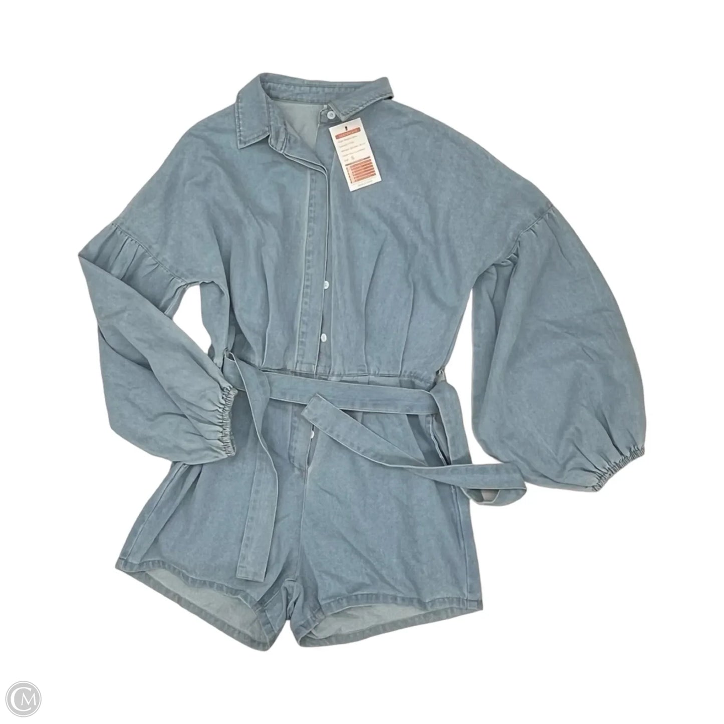 Romper By Cmf In Blue Denim, Size: S