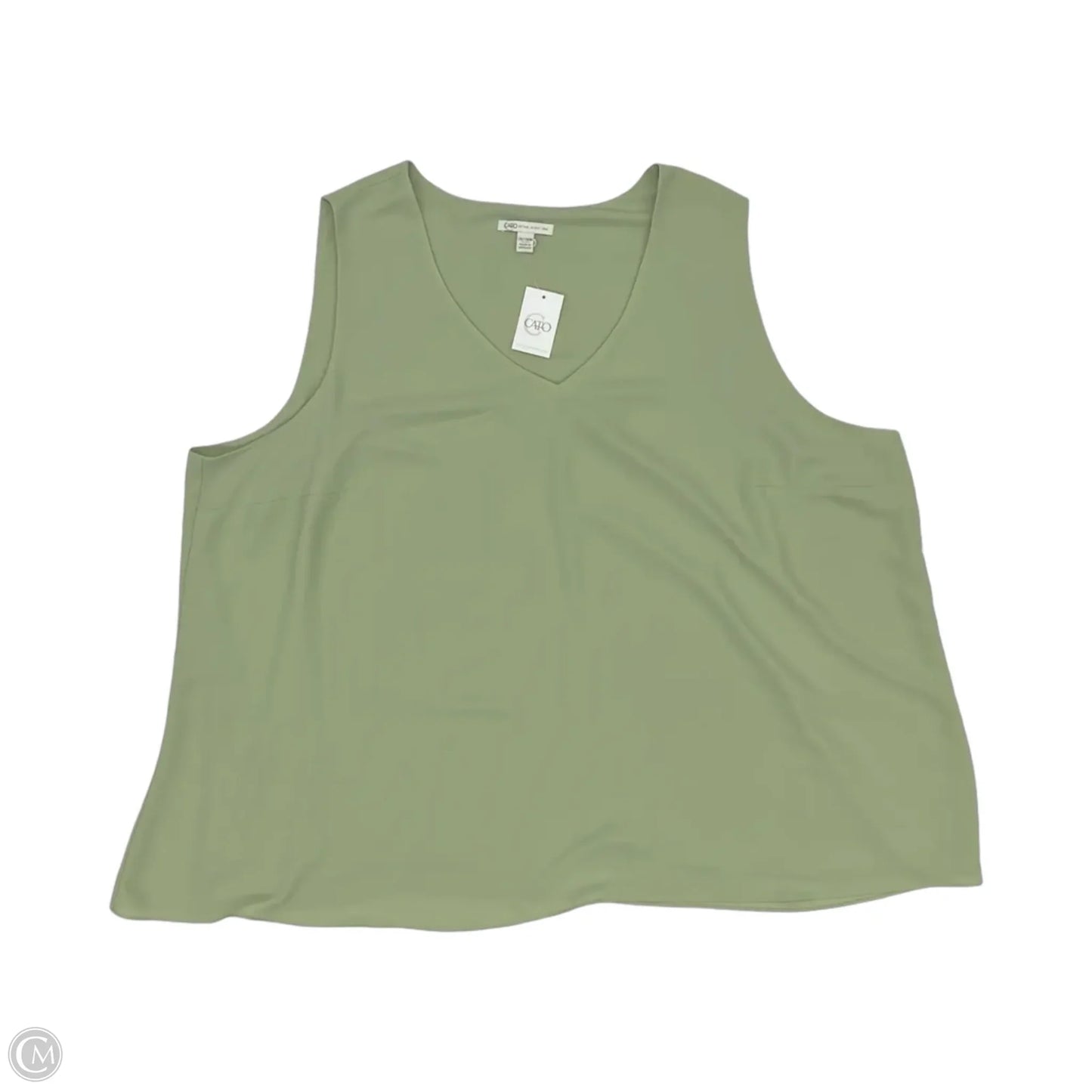 Blouse Sleeveless By Cato In Green, Size: 4x