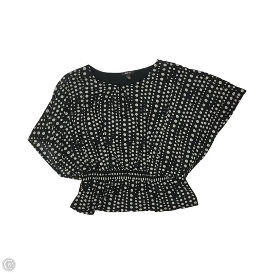 Blouse Short Sleeve By Style And Company In Black & Tan, Size: L