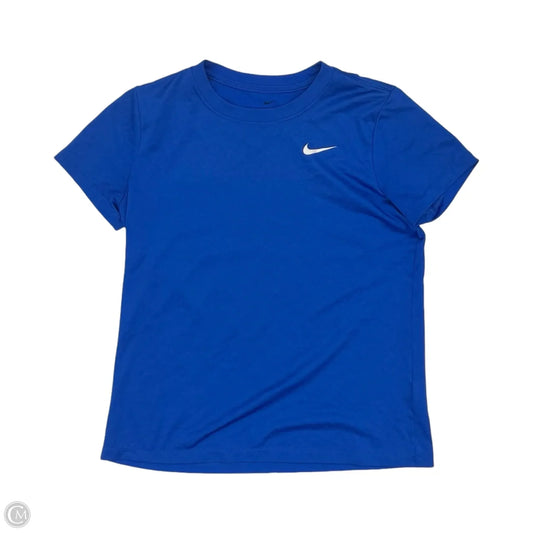 Athletic Top Short Sleeve By Nike In Blue, Size: M