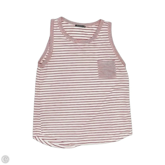 Top Sleeveless By Staccato In Red & White, Size: L