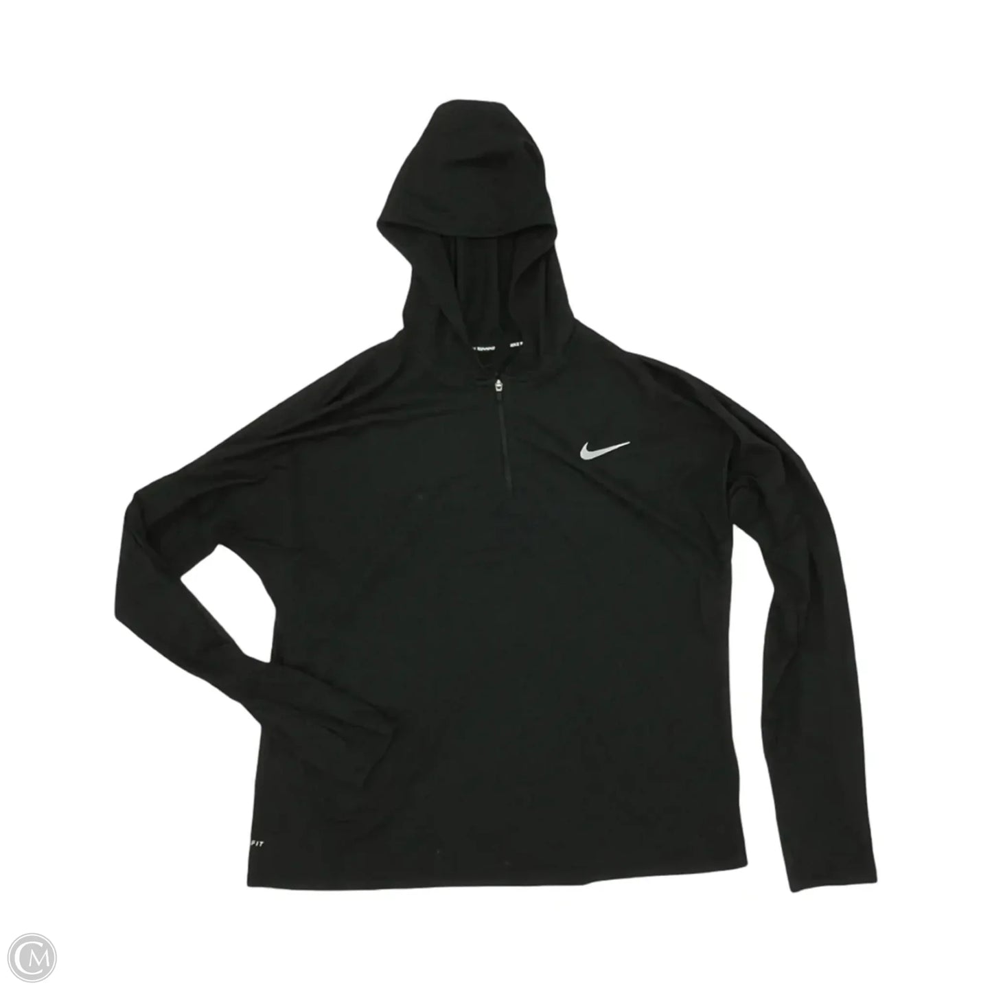 Athletic Sweatshirt Hoodie By Nike In Black, Size: L