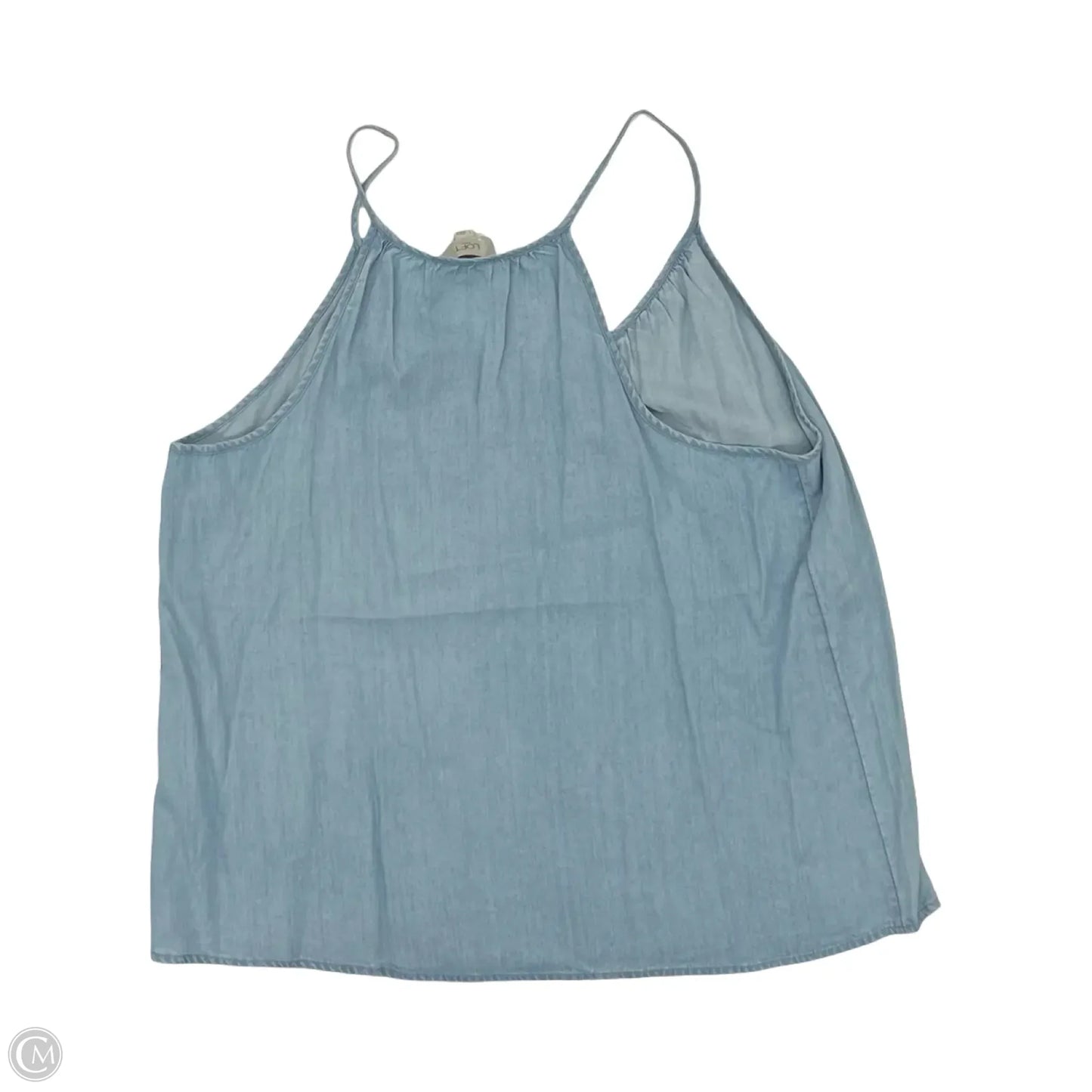 Top Sleeveless By Loft In Blue Denim, Size: L