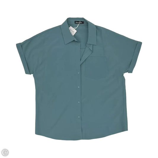 Blouse Short Sleeve By Clothes Mentor In Blue, Size: L