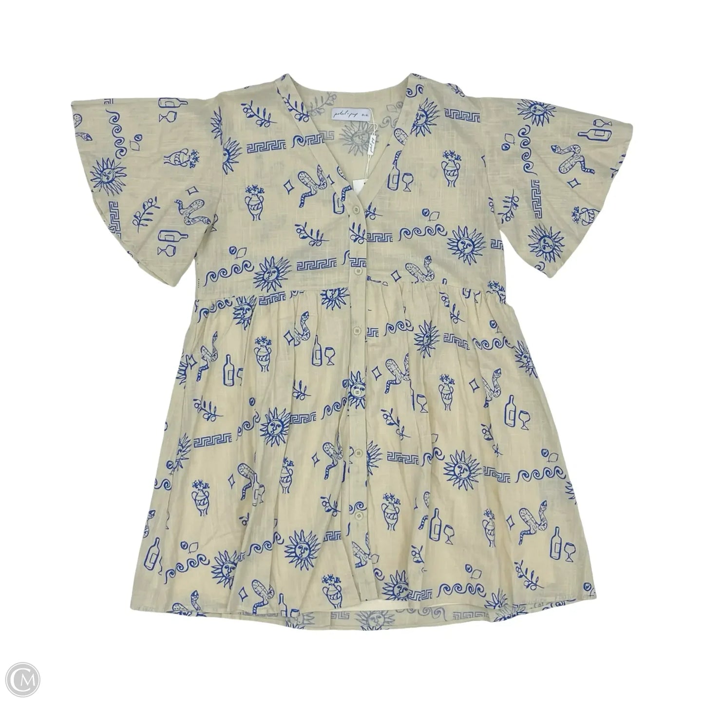 Dress Casual Short By Petal & Pup In Cream, Size: L
