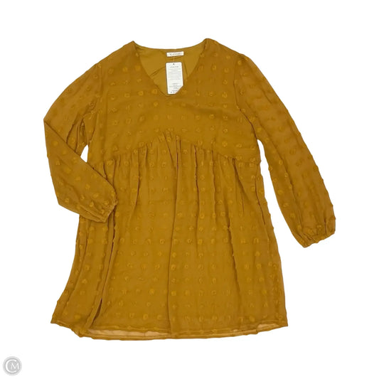 Dress Casual Short By Kirundo In Yellow, Size: Xl