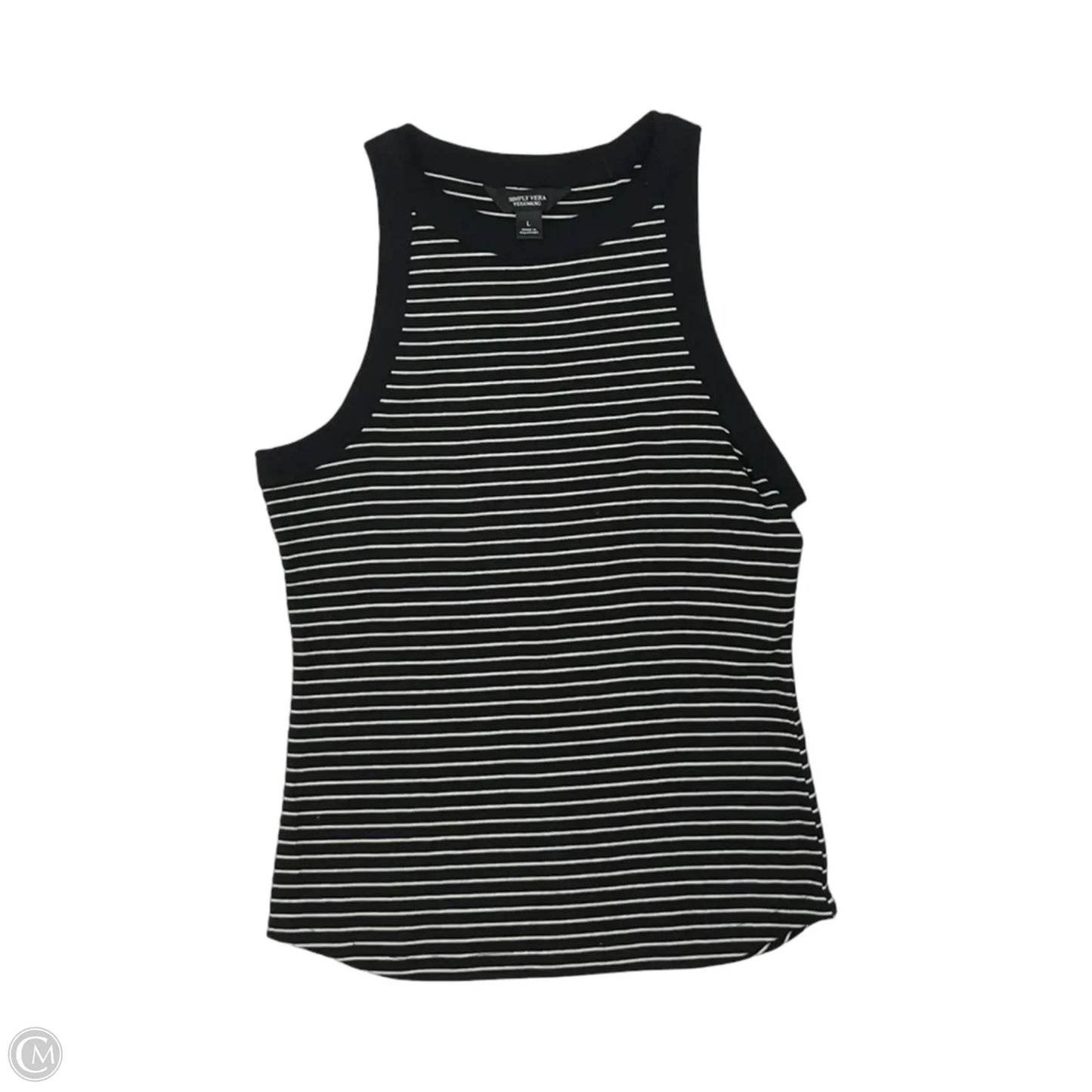 Tank Top By Simply Vera In Black & White, Size: L
