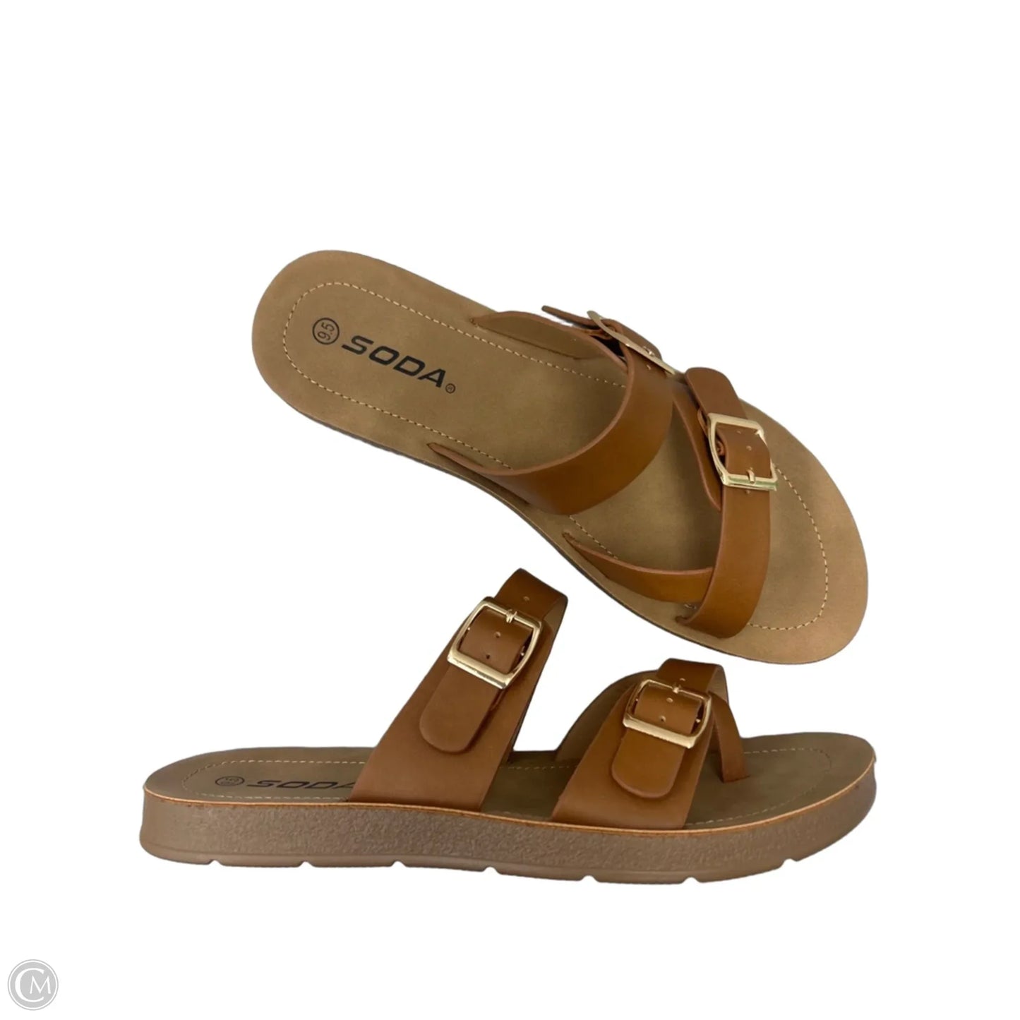 Sandals Flats By Soda In Tan, Size: 9.5