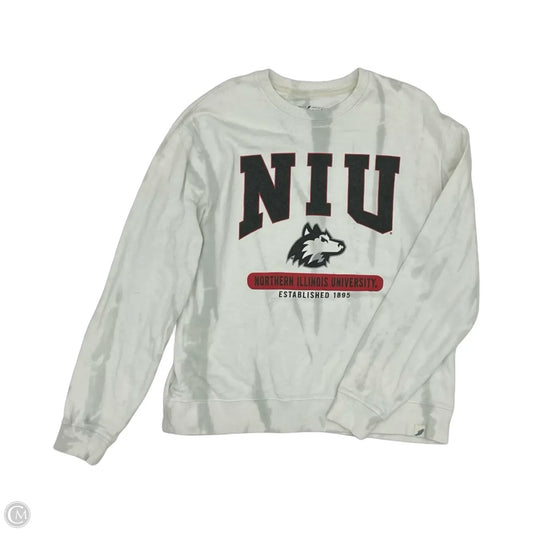 Athletic Sweatshirt Crewneck By Clothes Mentor In White, Size: L