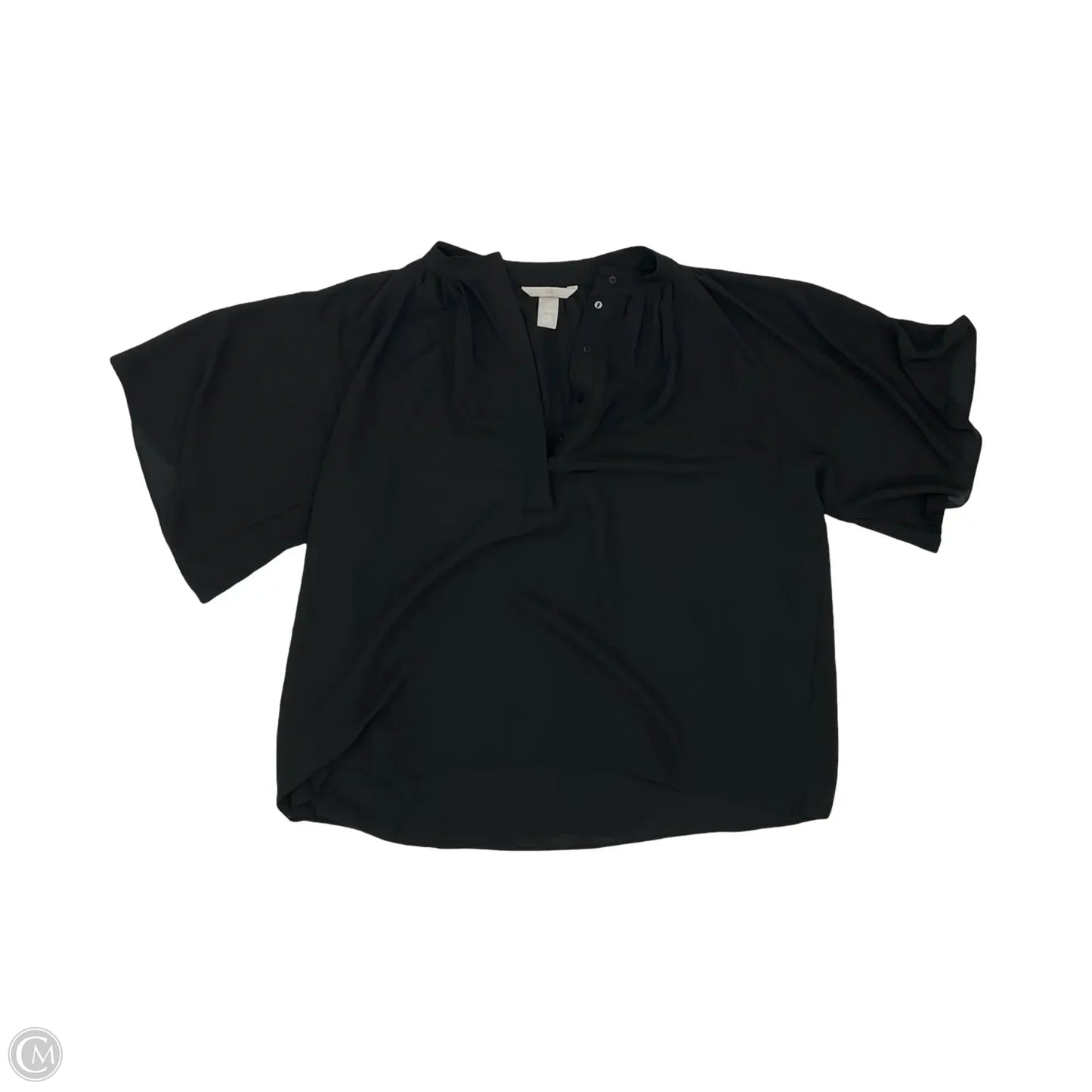 Blouse Short Sleeve By H&m In Black, Size: S