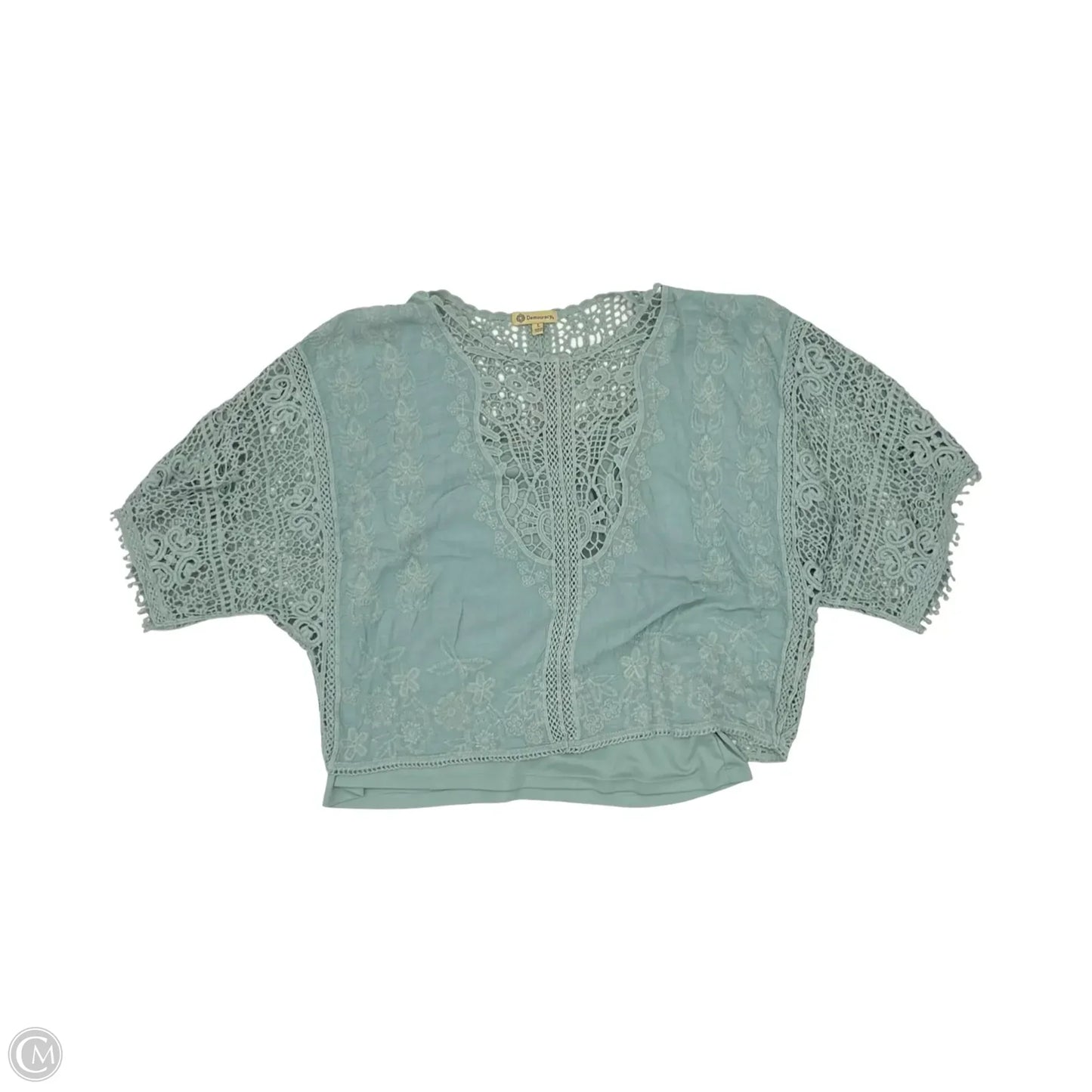 Top Short Sleeve By Democracy In Green, Size: L