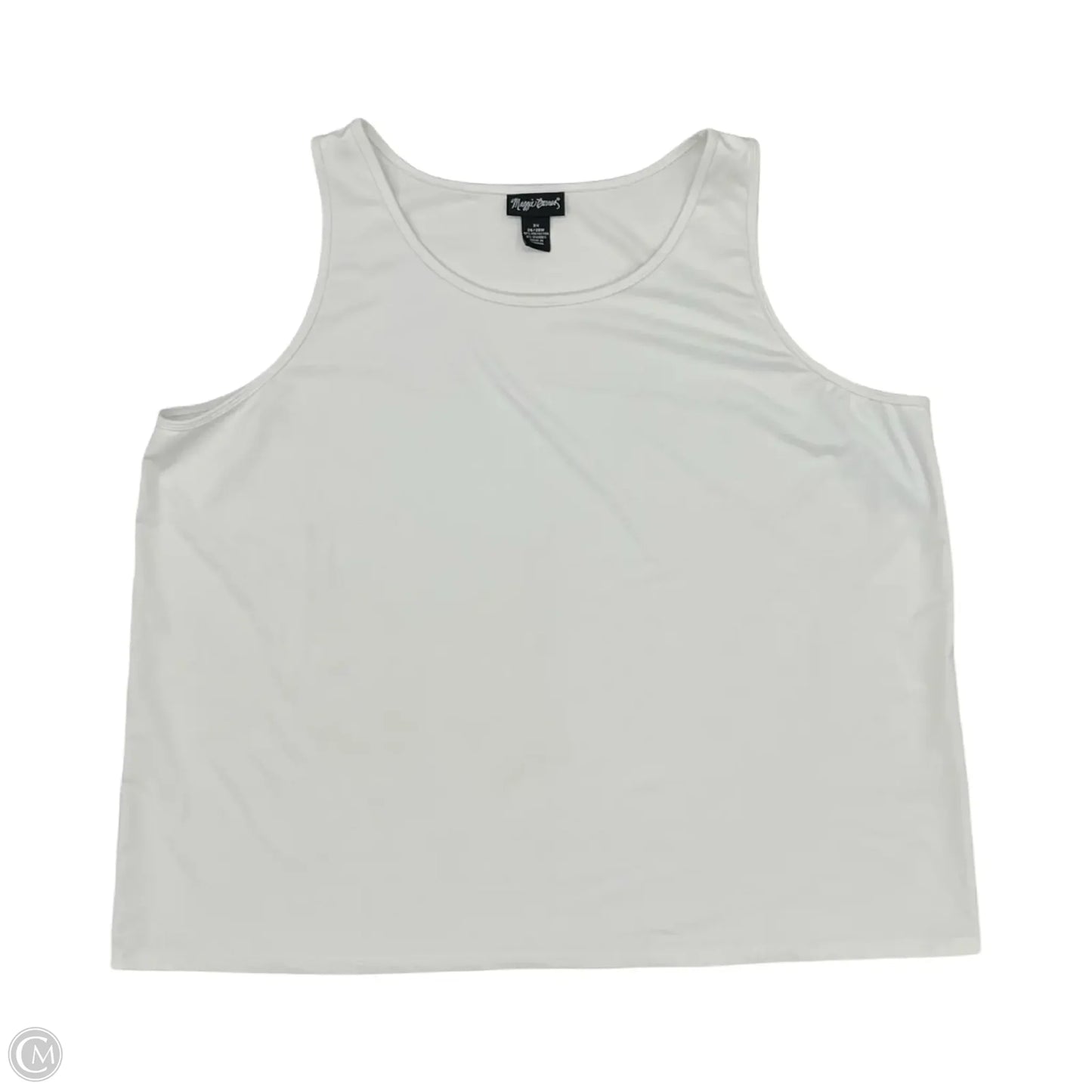 Top Sleeveless By Maggie Barnes In White, Size: 3x