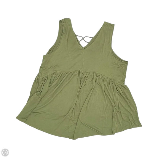 Top Sleeveless By Terra & Sky In Green, Size: 3x