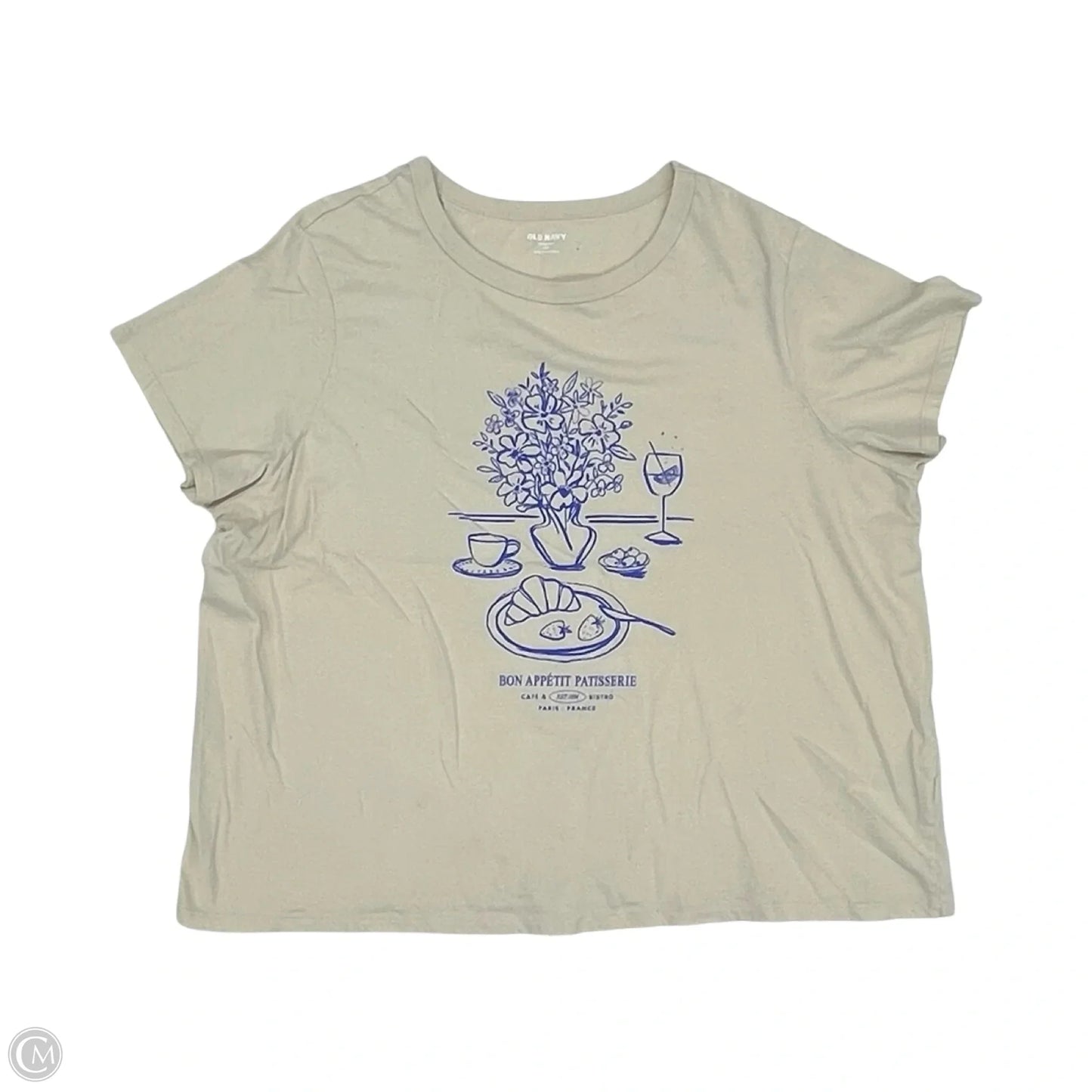 Top Short Sleeve By Old Navy In Cream, Size: Xxl