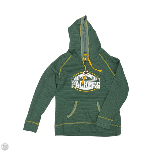 Athletic Sweatshirt Hoodie By Nfl In Green, Size: L
