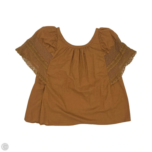 Blouse Short Sleeve By Old Navy In Brown, Size: L