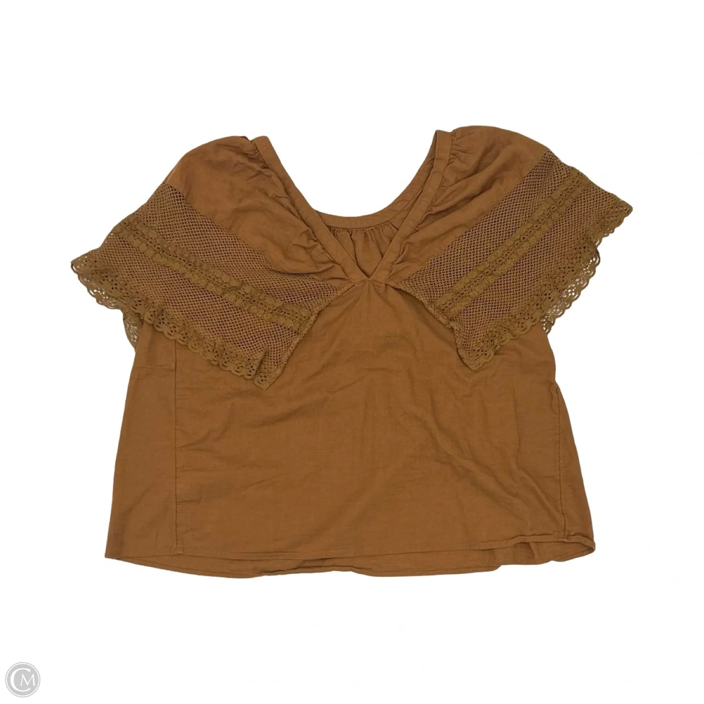 Blouse Short Sleeve By Old Navy In Brown, Size: L