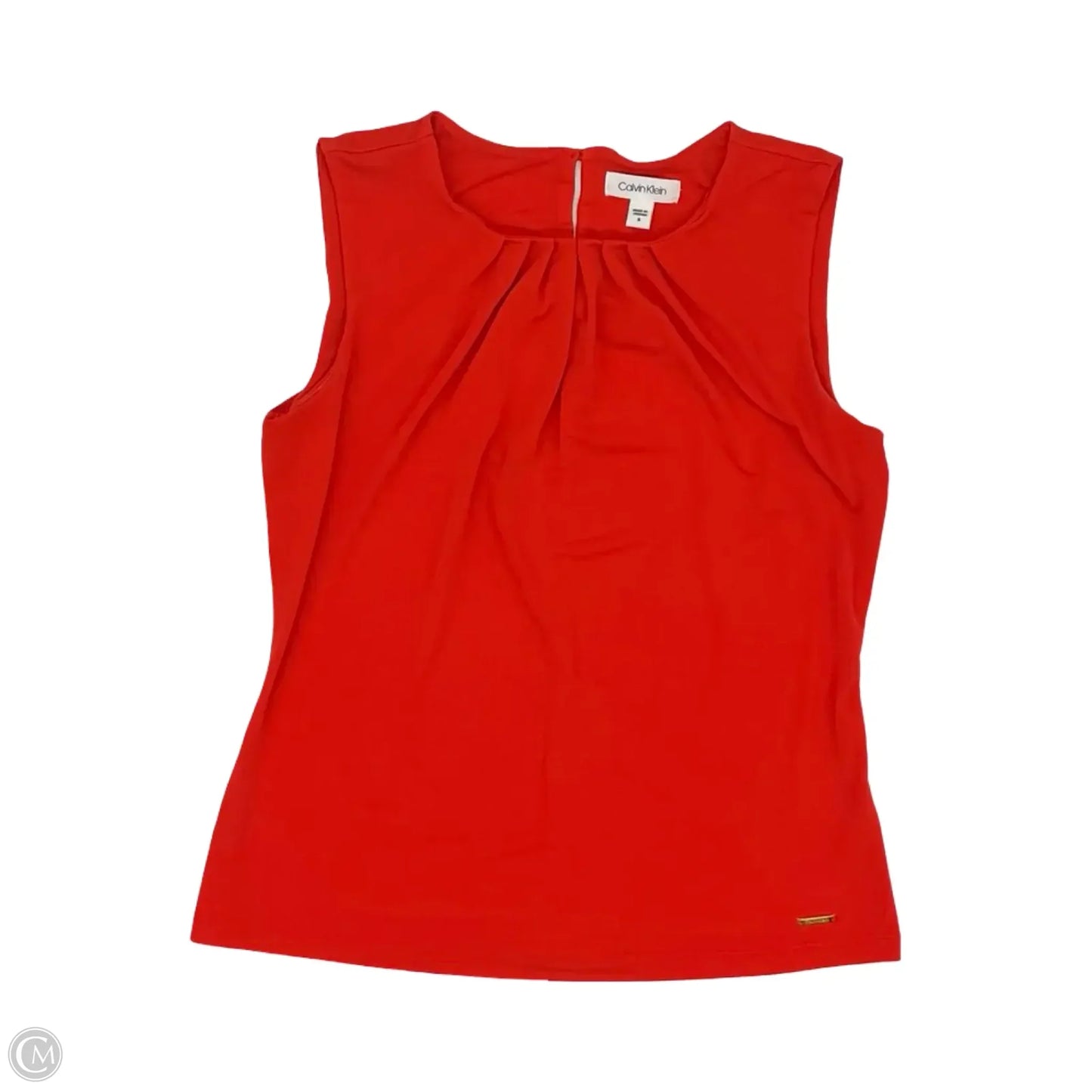 Blouse Sleeveless By Calvin Klein In Red, Size: S