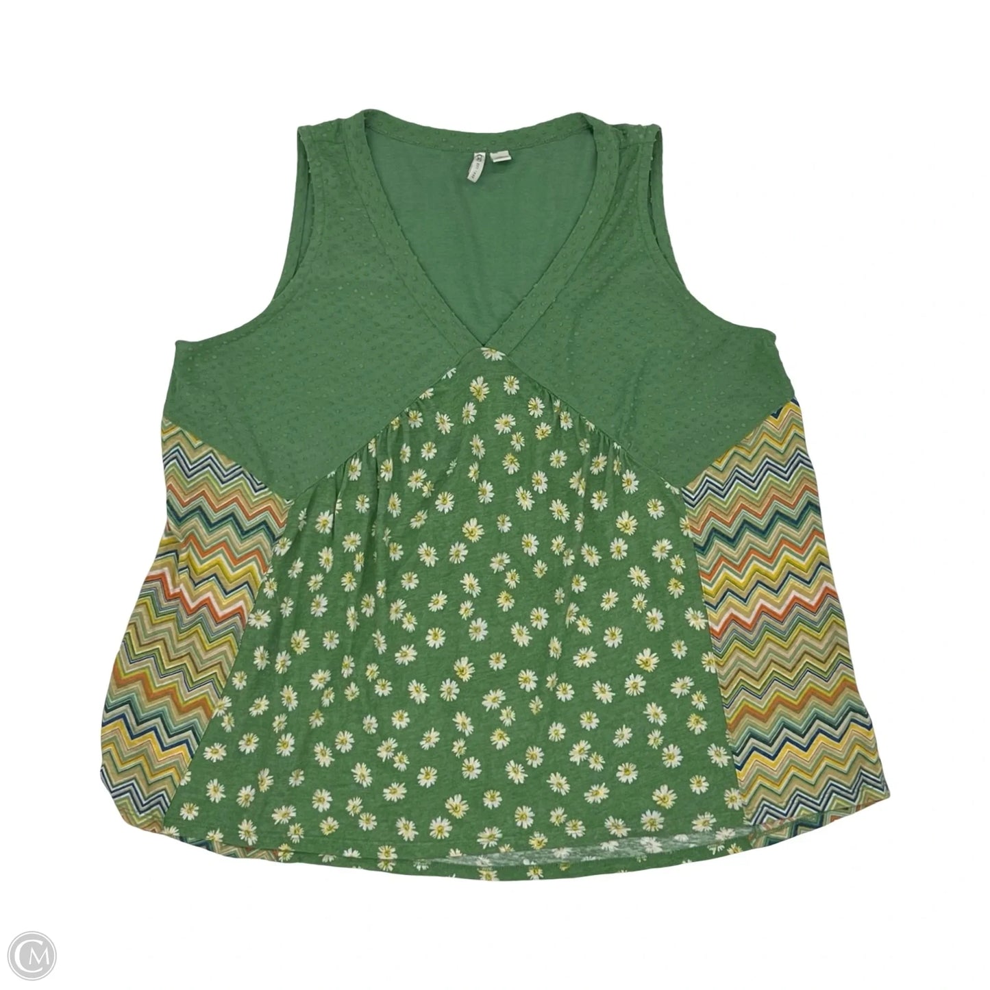 Top Sleeveless By Cato In Green, Size: Xl