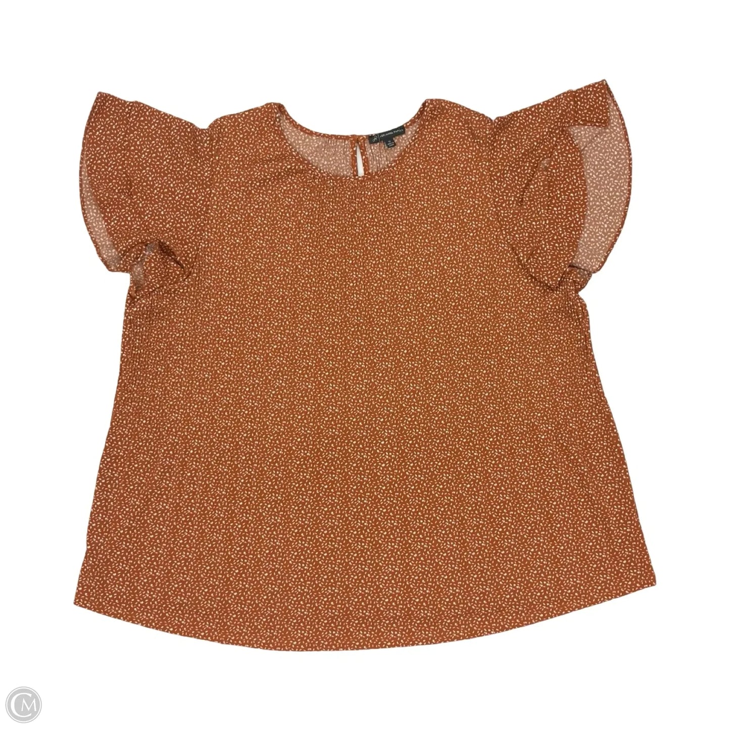 Blouse Short Sleeve By Adrianna Papell In Orange, Size: 1x