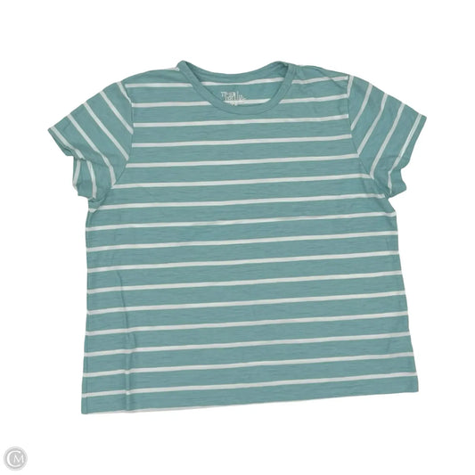 Top Short Sleeve By Time And Tru In Blue & White, Size: Xl
