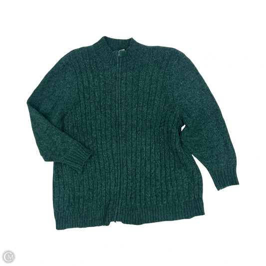 Sweater Cardigan By Catherines In Green, Size: 4x