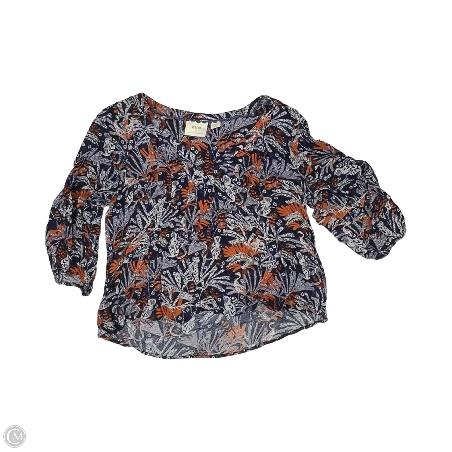 Blouse Long Sleeve By Maeve In Blue & Orange, Size: M