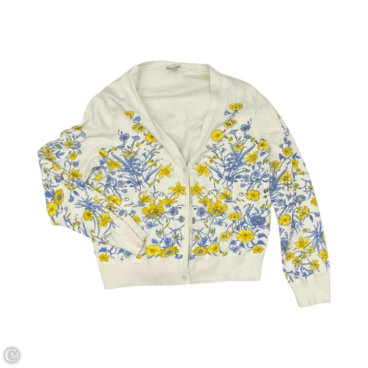 Sweater Cardigan By Talbots In Cream, Size: L