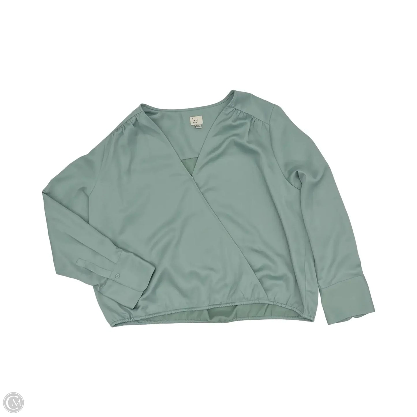 Blouse Long Sleeve By A New Day In Green, Size: Xxl