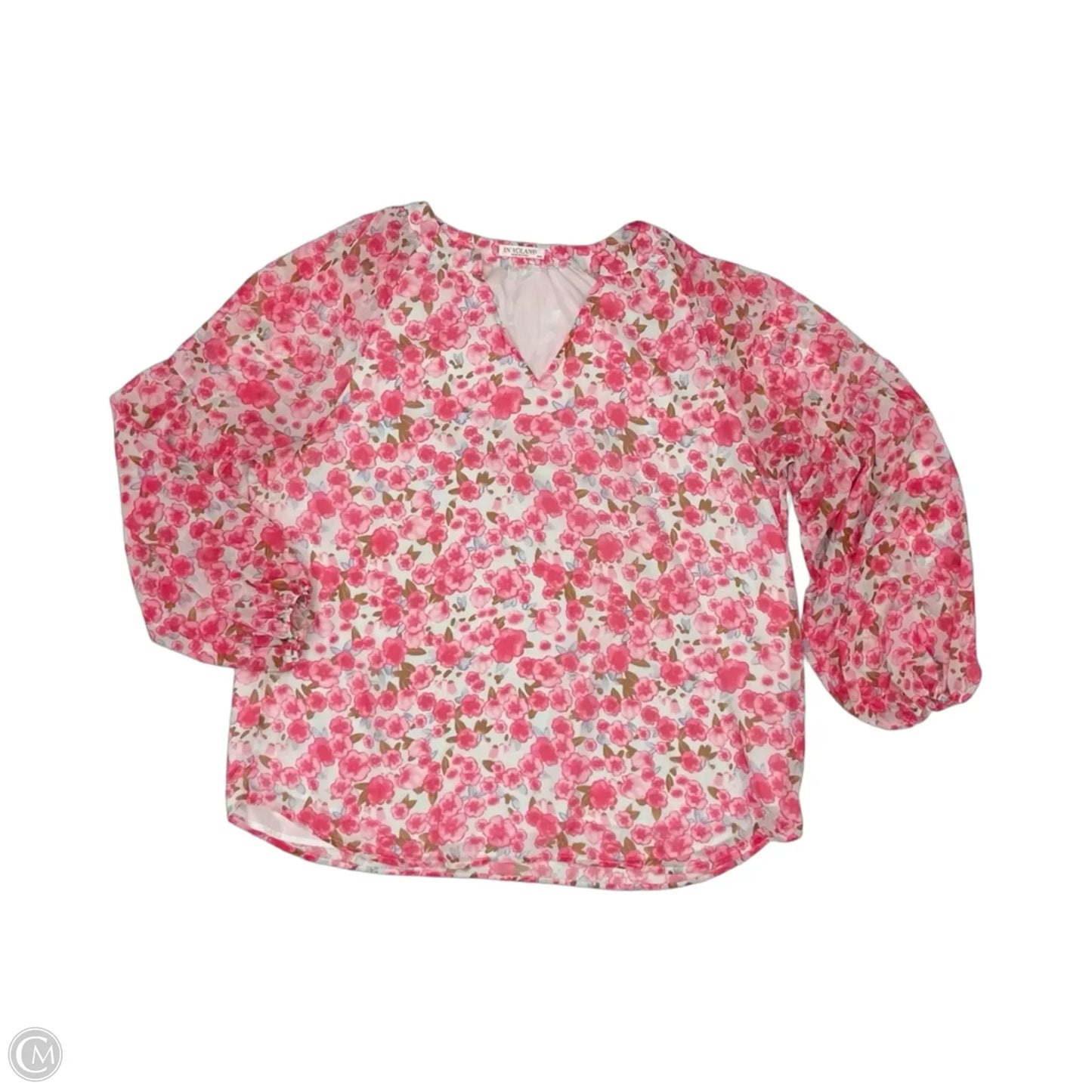 Blouse Long Sleeve By Clothes Mentor In Pink, Size: Xl