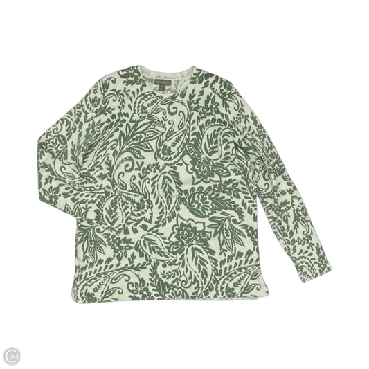 Sweater By Style And Company In Cream & Green, Size: M