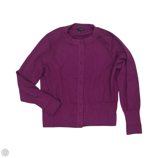 Sweater Cardigan By Talbots In Purple, Size: L
