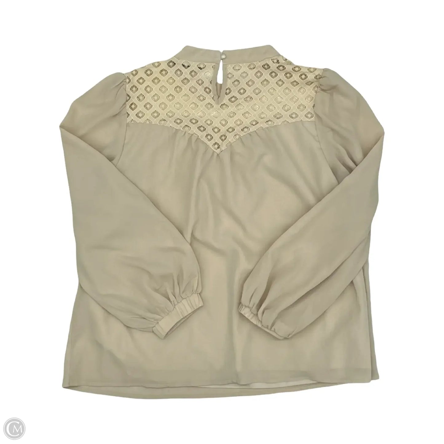 Blouse Long Sleeve By Clothes Mentor In Tan, Size: L