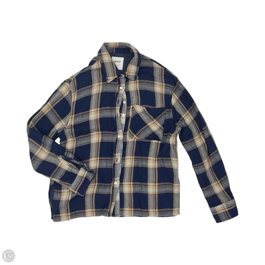 Top Long Sleeve By Aerie In Blue & Tan, Size: Xs