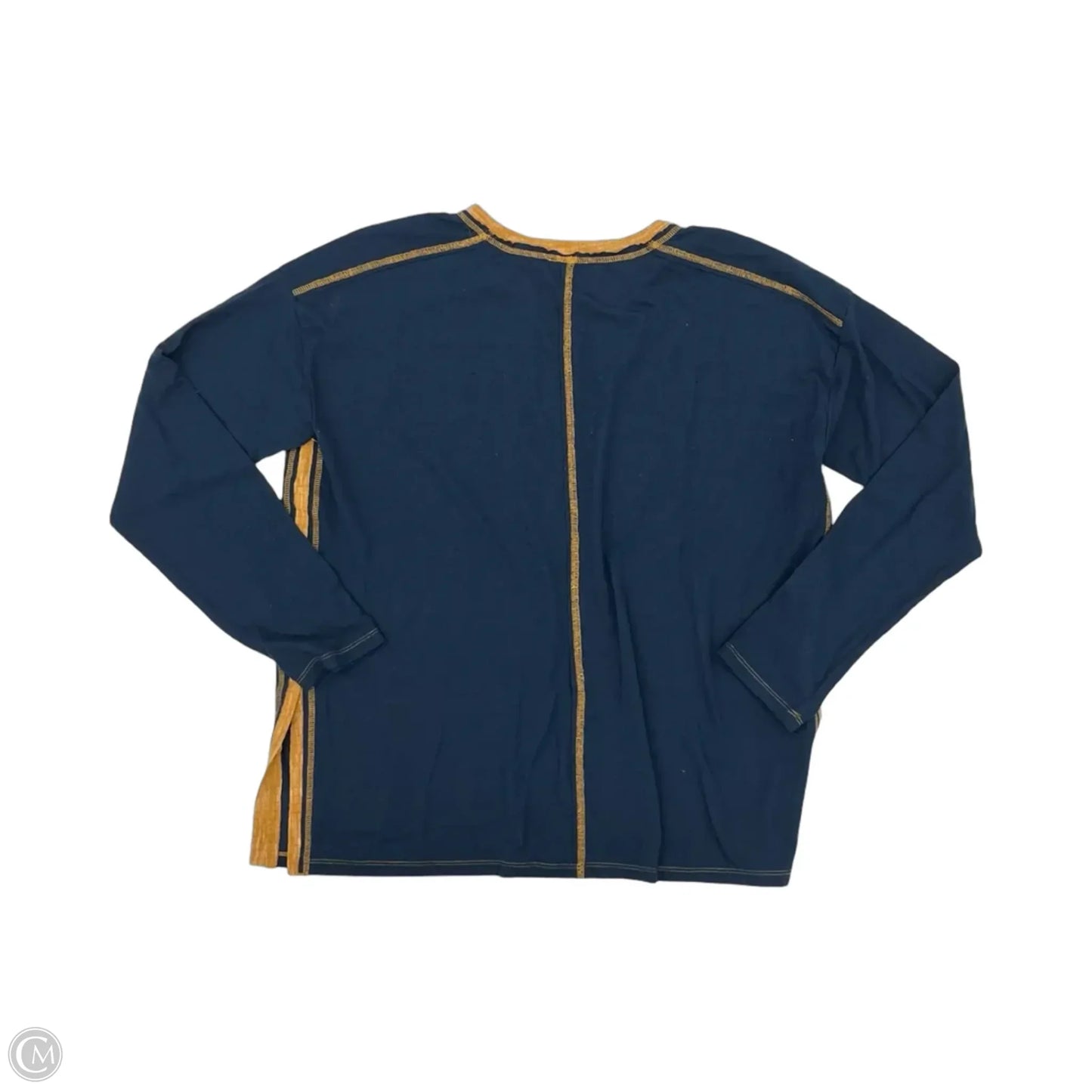 Top Long Sleeve By Hem & Thread In Blue & Brown, Size: L