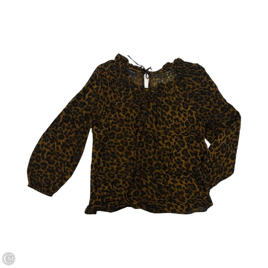 Blouse Long Sleeve By Talbots In Leopard Print, Size: L