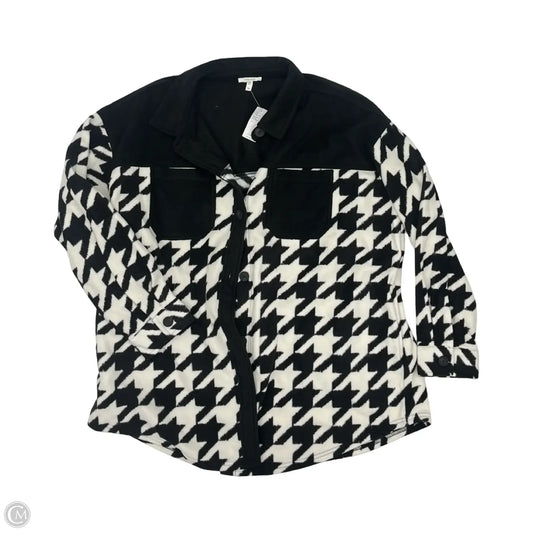 Jacket Shirt By Maurices In Black & White, Size: 1x