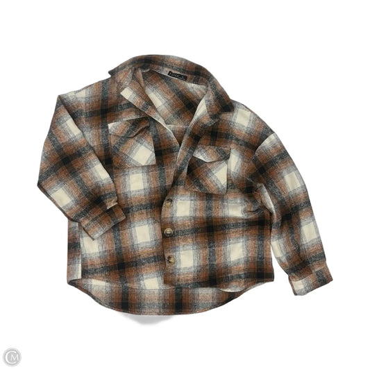 Jacket Shirt By Clothes Mentor In Brown, Size: Xl