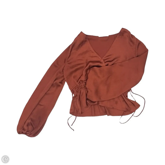 Blouse Long Sleeve By Clothes Mentor In Orange, Size: M
