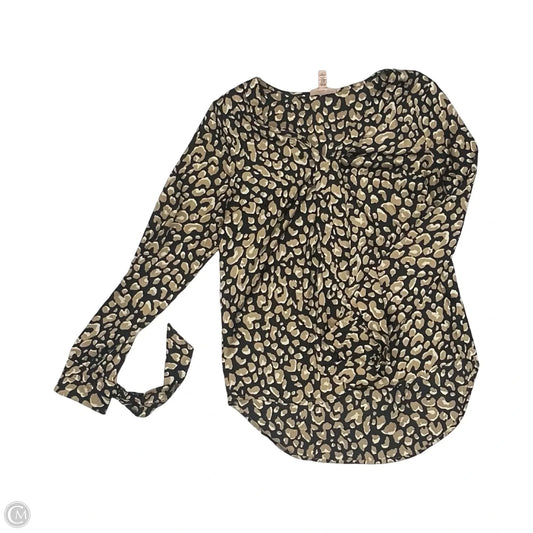 Blouse Long Sleeve By Willow & Root In Black & Tan, Size: S