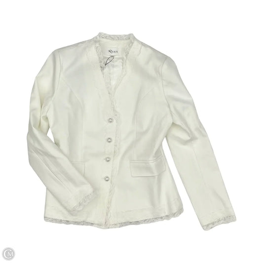 Blazer By Clothes Mentor In White, Size: M