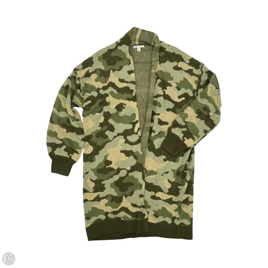 Sweater Cardigan By Cato In Camouflage Print, Size: Xl