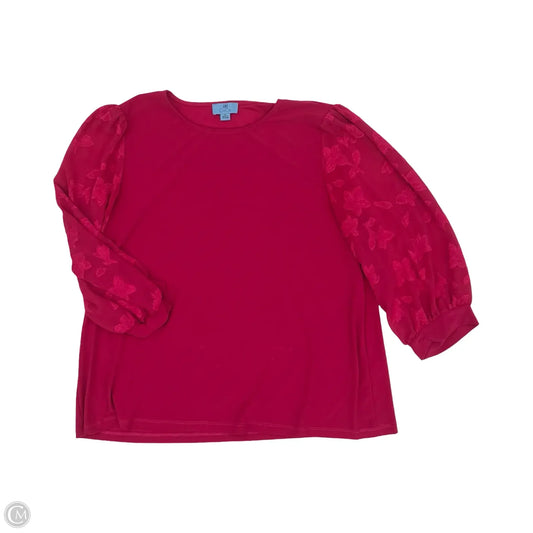 Blouse Long Sleeve By Cece In Pink, Size: Xl