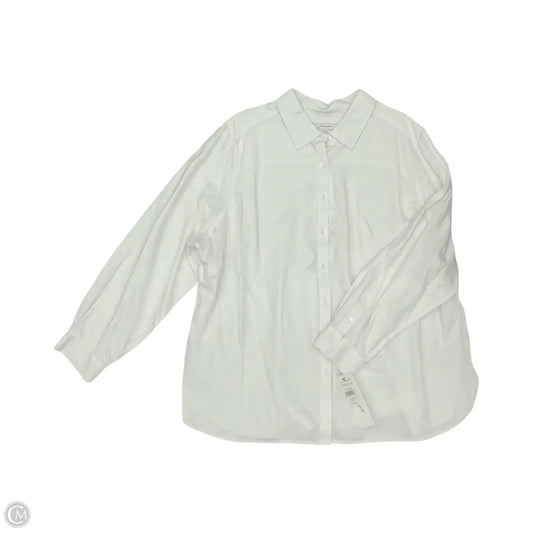 Top Long Sleeve By Foxcroft In White, Size: 2x