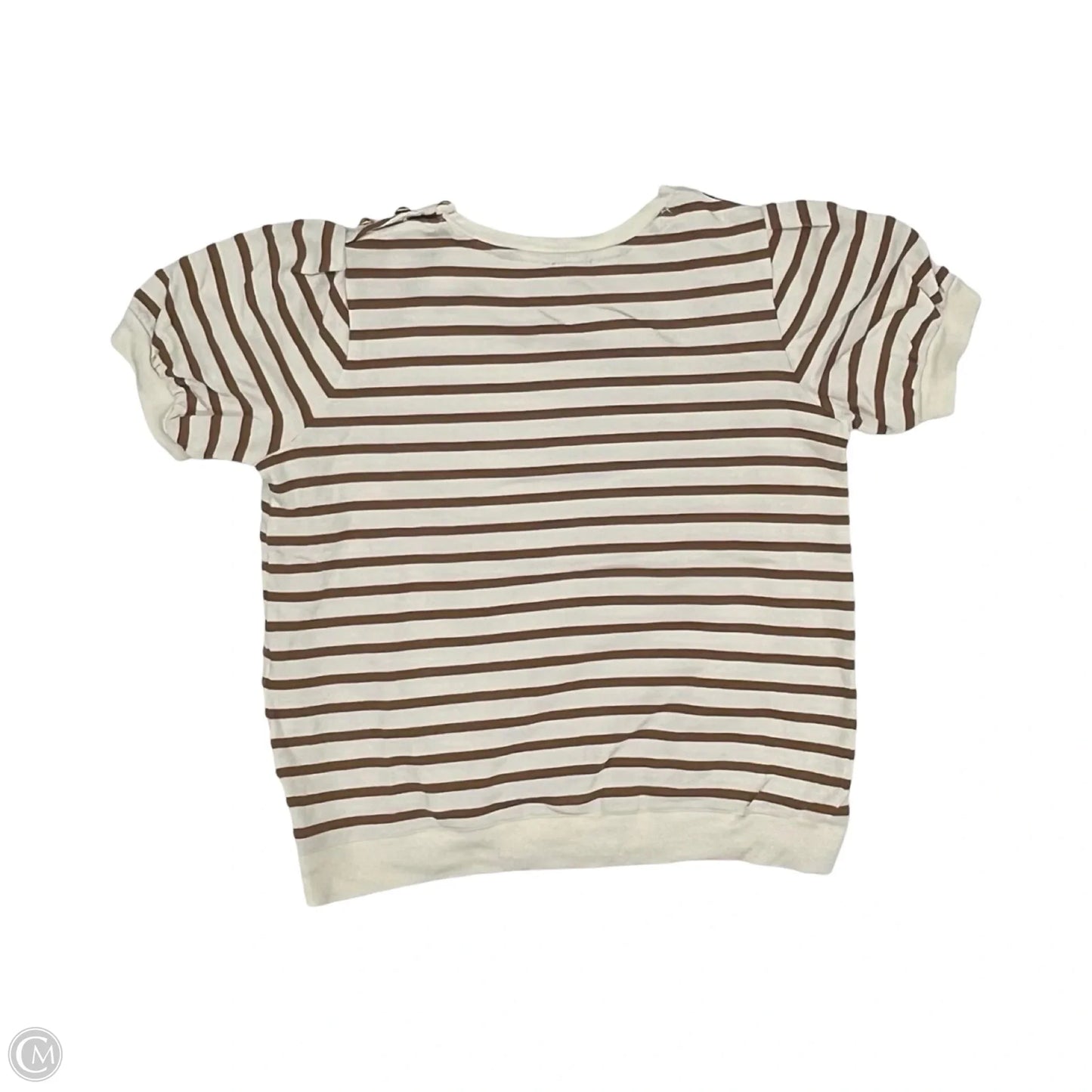 Top Short Sleeve By Talbots In Cream & Tan, Size: S