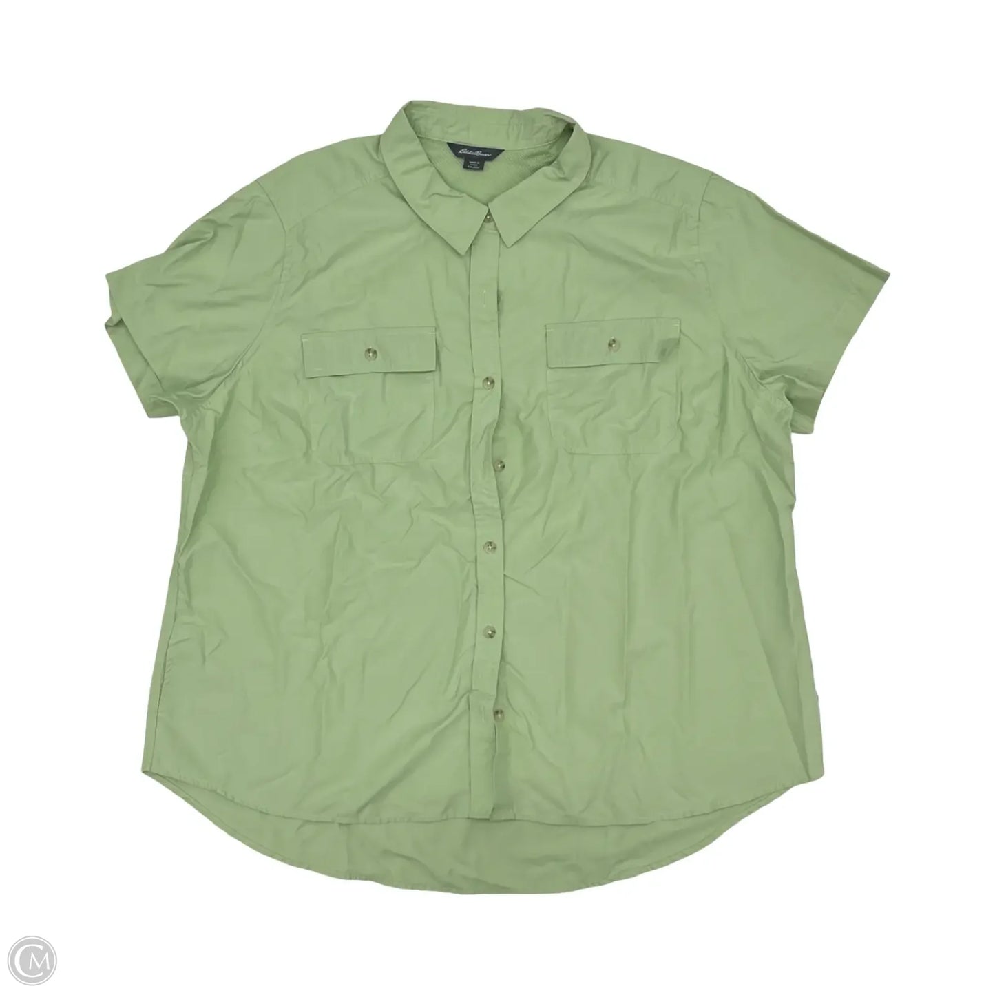 Athletic Top Short Sleeve By Eddie Bauer In Green, Size: Xxl